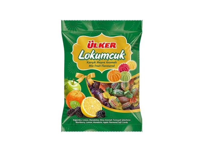 Turecké měkké sladké bonbóny - Lokumcuk Karisik Meyve Aromali ÜLKER 350g