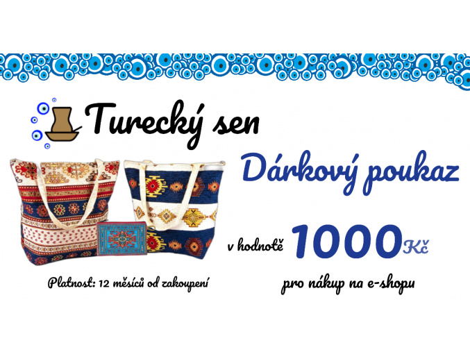 Dárkový poukaz 1000 Kč pro nákup na e-shop