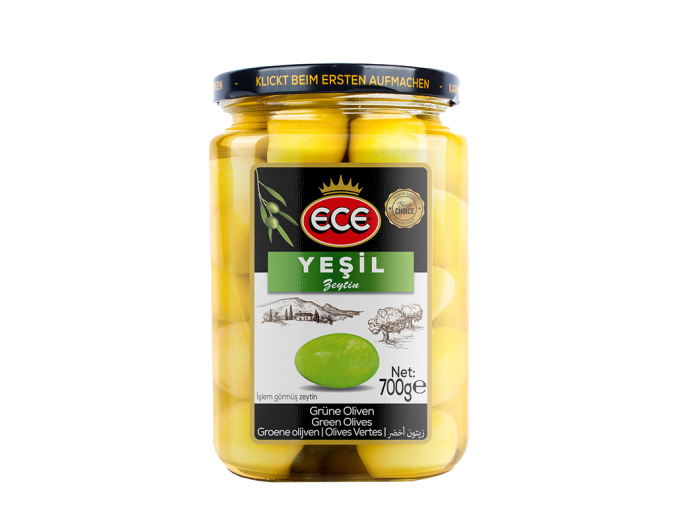 Zelené olivy - Kavanoz Yeşil Zeytin ECE 710g - www.turecky-sen.cz