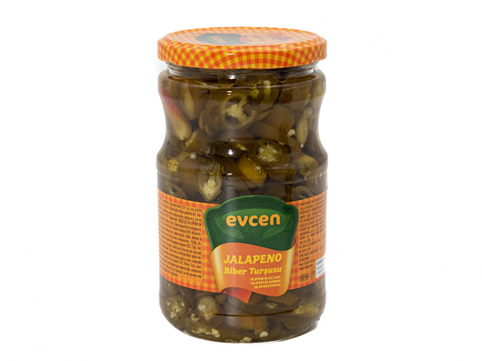 Papričky jalapeno nakládané - Jalapeno Biber Turşusu EVCEN 680g - www.turecky-sen.cz