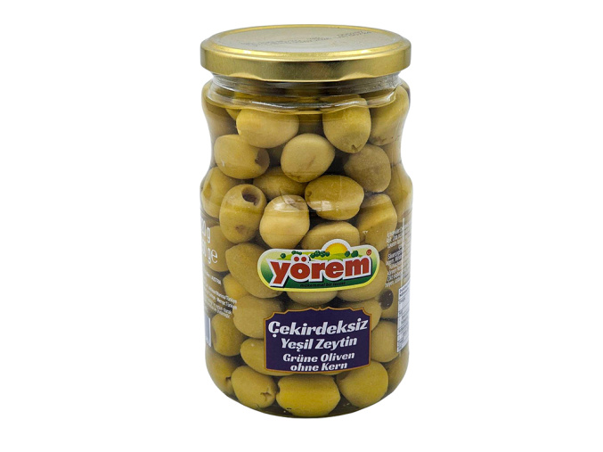 Turecké zelené olivy bez pecek - Yeşil Çekirdeksiz Zeytin 720g - www.turecky-sen.cz