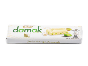 Bílá čokoláda s kousky pistácií - Beyaz Çikolata Antep Fıstıklı DAMAK 30g - www.turecky-sen.cz