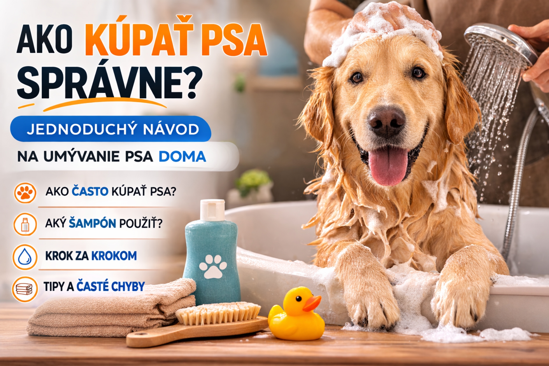 Ako kúpať psa správne: jednoduchý návod na umývanie psa doma