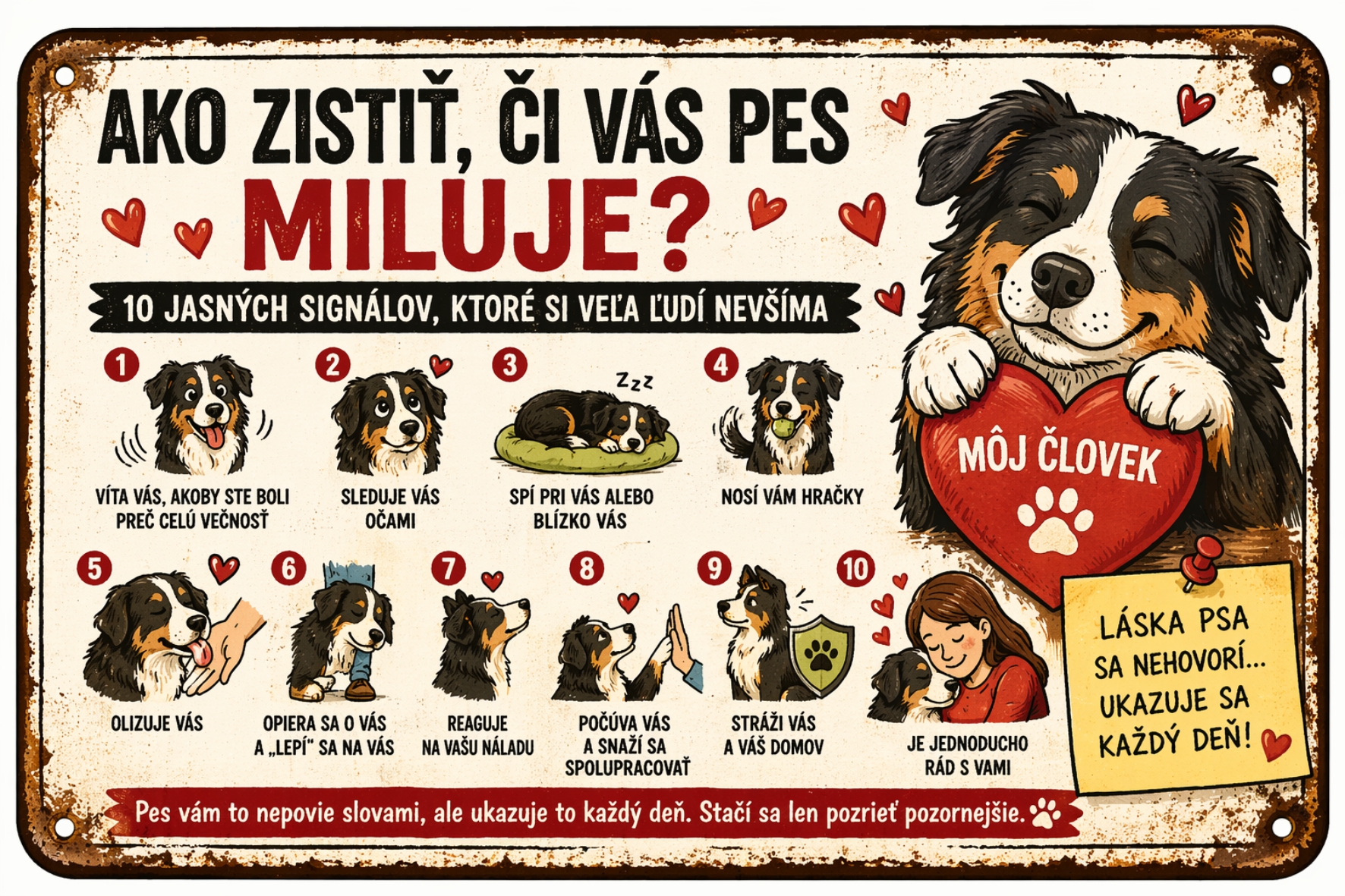 Ako zistiť, či vás pes miluje? 10 jasných signálov, ktoré si veľa ľudí nevšíma