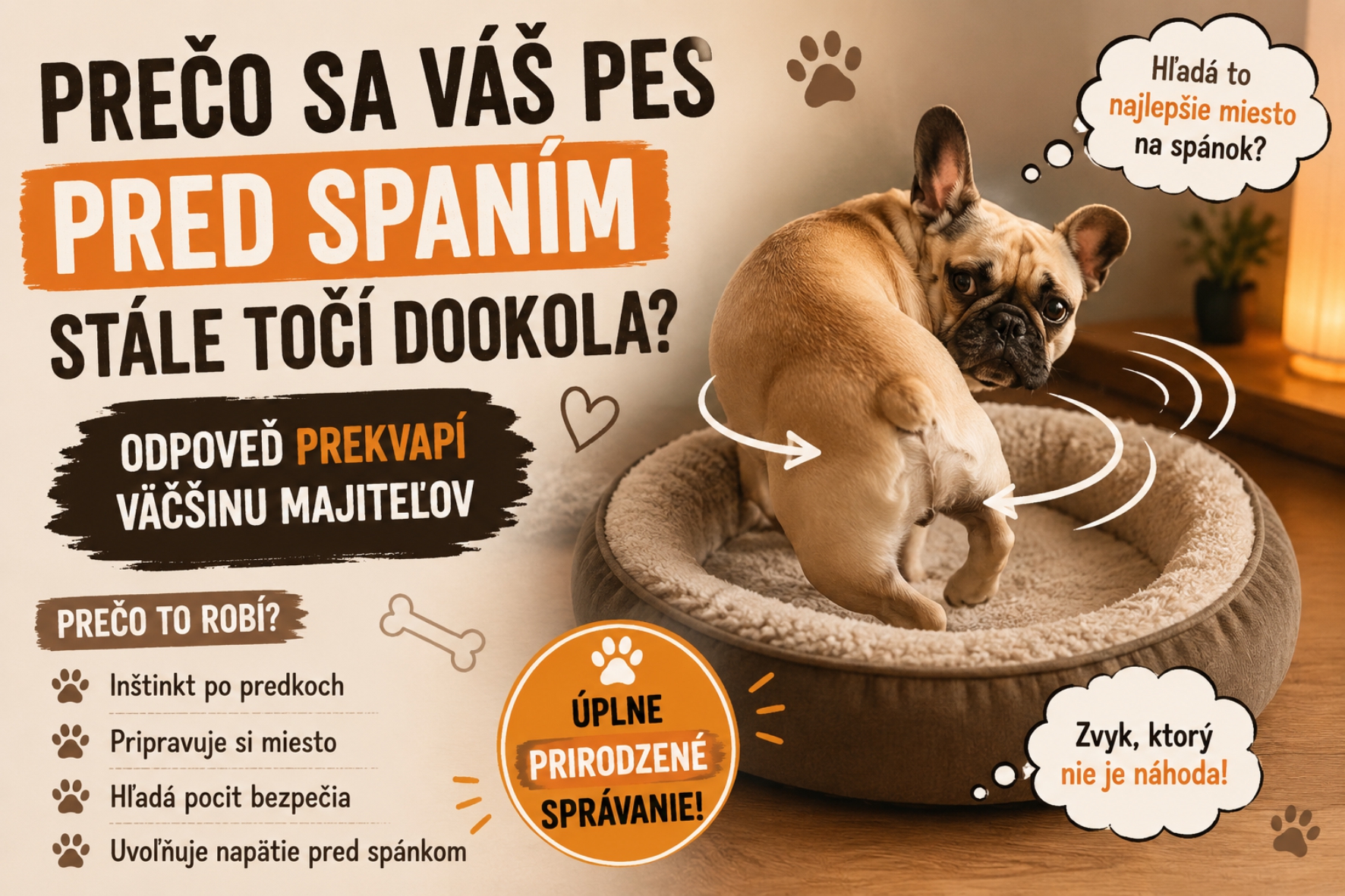 Prečo sa váš pes pred spaním stále točí dookola?