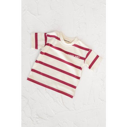 Striped Tee - Burgundy