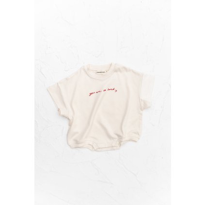 You Are So Loved Tshirt Romper - Off White