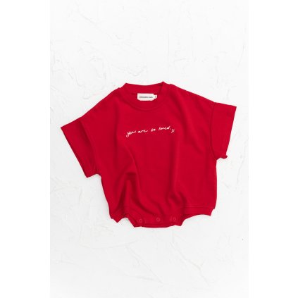 You Are So Loved Tshirt Romper - Wine