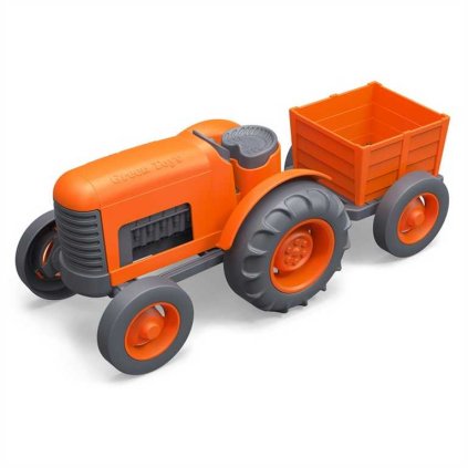 Traktor s vlečkou oranžový | Green Toys