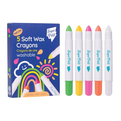 Neonové barvy - 5 měkkých voskovek | Superpetit