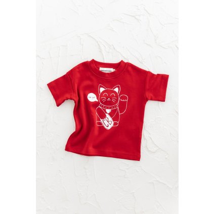Lucky Cat Tee Red