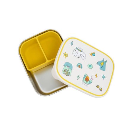 Nerezový svačinový box s přihrádkami Funky Dogs | The Cotton Cloud