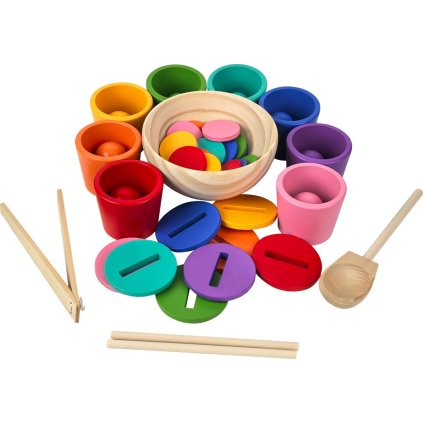 Duhové kuličky, mince a kalíšky 8 barev | 2Kids Toys