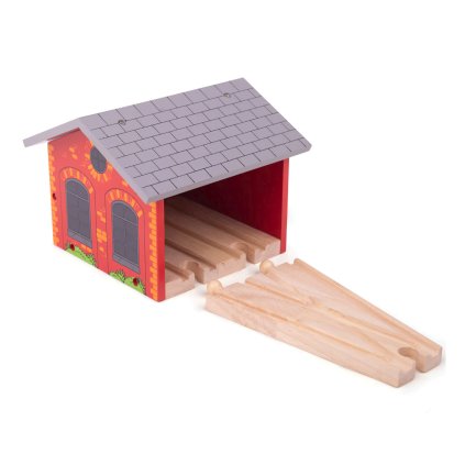 Cihlové depo pro dva vláčky | Bigjigs Rail