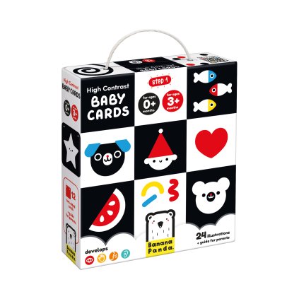 Vysokokontrastní kartičky pro miminka 0m+ 3m+ | Banana Panda