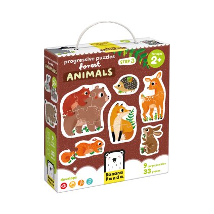 Lesní zvířátka - progresivní puzzle 2+ | Banana Panda
