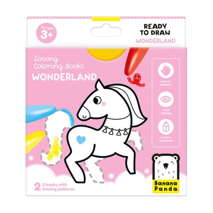 Looong Coloring Books : Ready to Draw Wonderland 3+ | Banana Panda