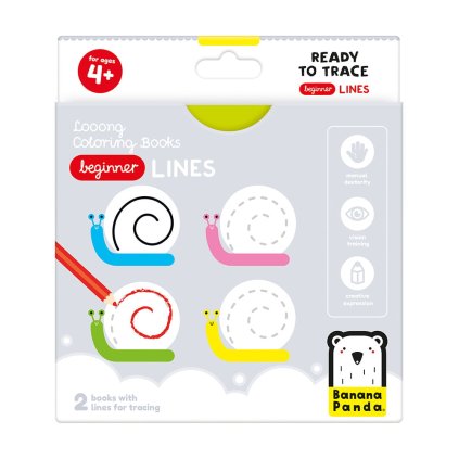 Looong Coloring Books: Ready to Trace Beginner Lines 4+ | Banana Panda