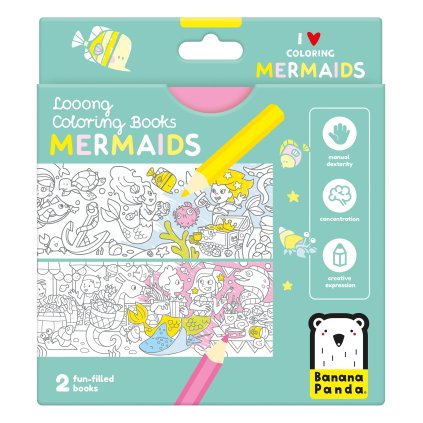 Looong Coloring Books: I Love Coloring Mermaids 4+ | Banana Panda