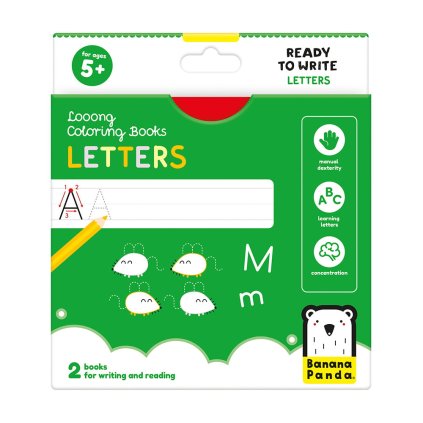 Looong Coloring Books: Ready to Write Letters 5+ | Banana Panda