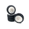 Neumáticos deportivos Rally Block Design 1:10 con llantas, set de 4, blancos