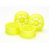 Tamiya 54850 MEDIUM-NARROW MESH WHEELS (24mm WIDTH, OFFSET +2) (FLUORESCENT YELLOW) 4PCS.