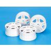 Tamiya 54674 WHITE SPLIT 5-SPOKE WHEELS (26mm WIDTH, OFFSET +2) 4PCS.