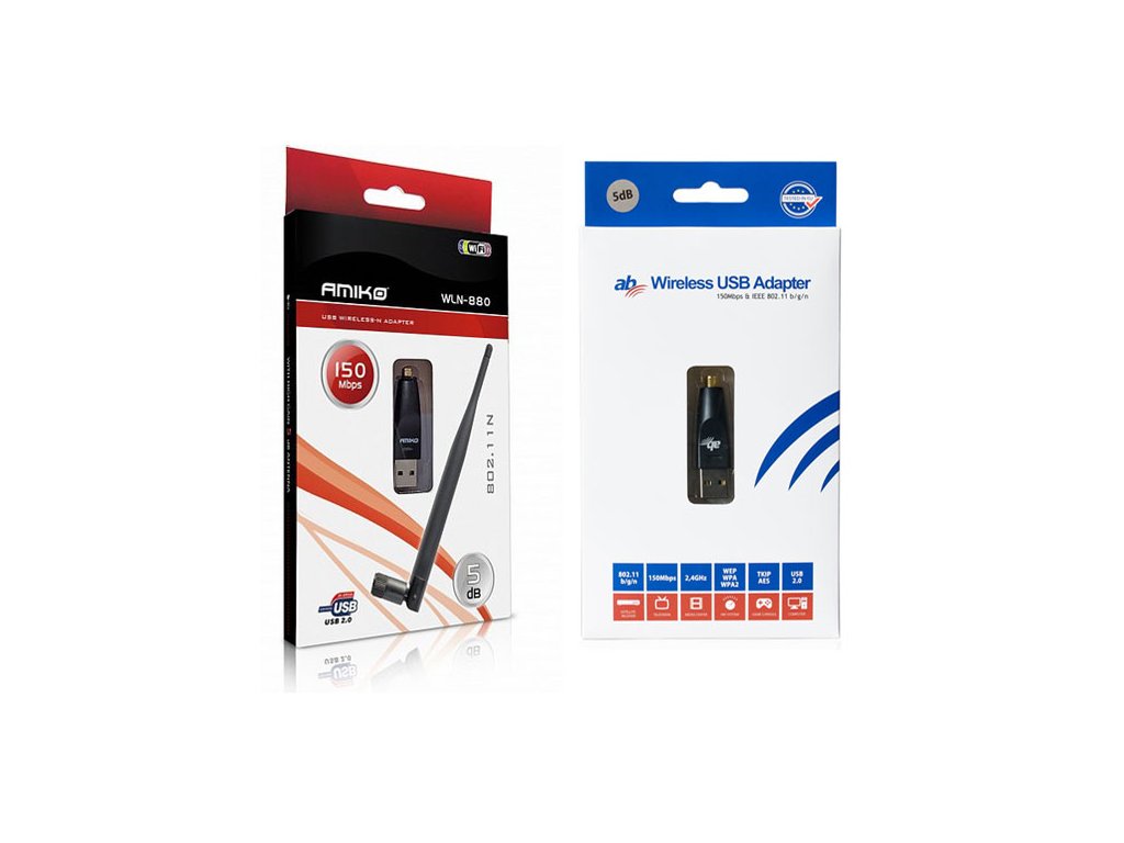 USB Wifi adaptér s 5dBi anténou - 150Mbps (Amiko/AB/Octagon)