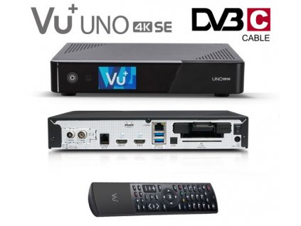 Vu+ UNO 4K SE (1x kabelový dual DVB-C FBC)  + Konfigurace linuxového přijímače ZDARMA !