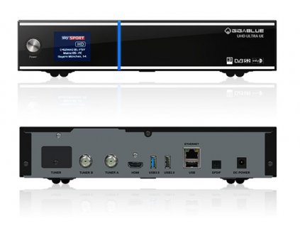 GigaBlue UHD UE 4K (1x dual DVB-S2X FBC + 1x single DVB-T2C)  + Konfigurace linuxového přijímače ZDARMA !