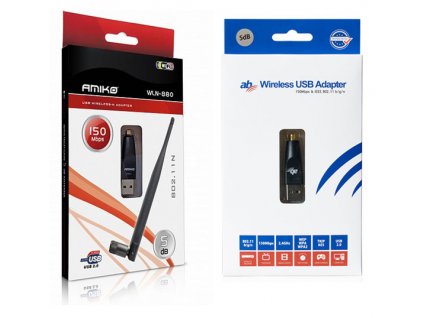 USB Wifi adaptér s 5dBi anténou - 150Mbps (Amiko/AB/Octagon)