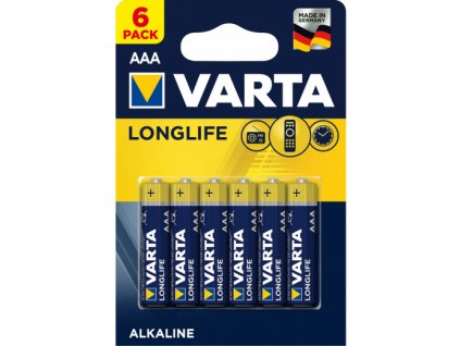 Varta Longlife baterie AAA alkalické, 6 ks MIKRO