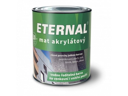 Eternal mat akrylátový univerzální barva na dřevo kov beton, 01 bílá, 700 g