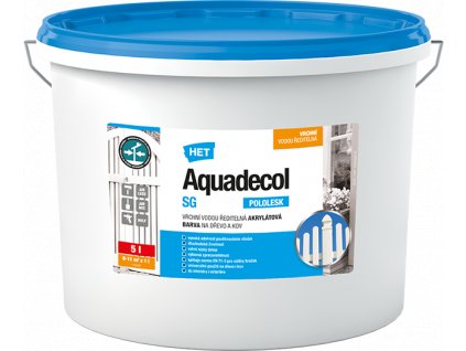 HET Aquadecol SG 5 L - pololesklá akrylátová barva na dřevo a kov