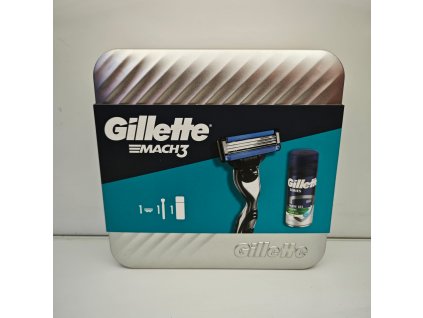 Gillette dárková sada - Mach 3 strojek + gel na holení 75 ml