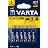 Varta Longlife baterie AAA alkalické, 6 ks MIKRO