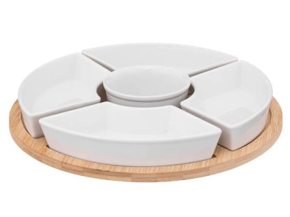 Sada 6 kusů pro servírování předkrmů, bílá, 27 cm