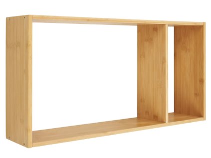 Bambusová nástěnná police, přírodní, 70x15x35,5 cm, Ember