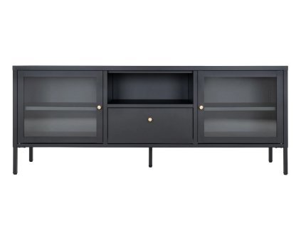 TV stolek, kovový, černý, 150x35x60 cm, Dalby