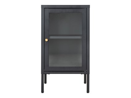 Dalby Cabinet - Skříňka, 1 skleněné dveře, ocel, černá 38x35x70 cm (Barva černá)