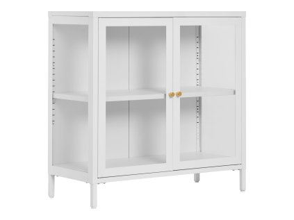 Dalby Cabinet - Skříňka, 2 skleněné dveře, ocel, černá 80x35x80 cm (Barva černá)