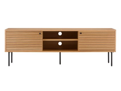 TV stolek, 2 police, hnědá/přírodní, 150x40x50 cm, Kyoto