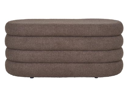 Lavice s úložným prostorem, bouclé, hnědá, 103×45×44 cm, Dartford