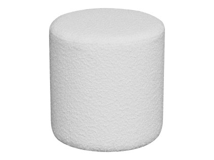 Puf z textilie bouclé, bílý, béžový, ø34x36 cm, Ejby (Barva bílá)