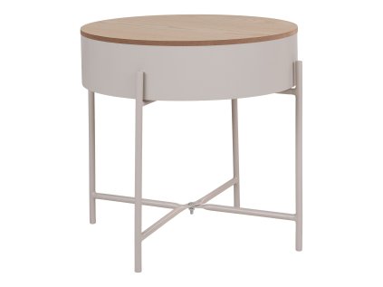 20382 odkladaci stolek s uloznym prostorem kovovy bezovy 40 cm sisco