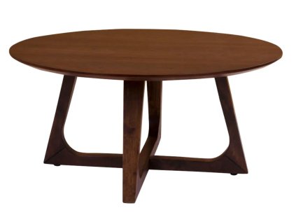 Konferenční stolek, kulatý, hnědý, dřevený, ø75x36 cm, Hellerup