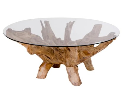 Konferenční stolek, kulatý, sklenený, 110 cm, Amazonas