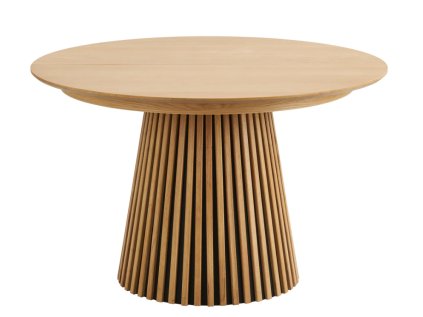 Jídelní stůl s přídavnou deskou, rozkládací, ø120 cm, černá, hnědá, přirodní, Osaka