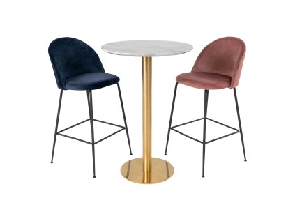 20703 3 borzano bar table barovy stul deska s mramorovym vzhledem podnoz s mosaznym vzhledem 70x105 cm