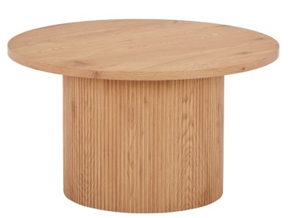 Konferenční stolek, kulatý, přírodní, tmavě hnědá, ø80x45 cm, Boavista